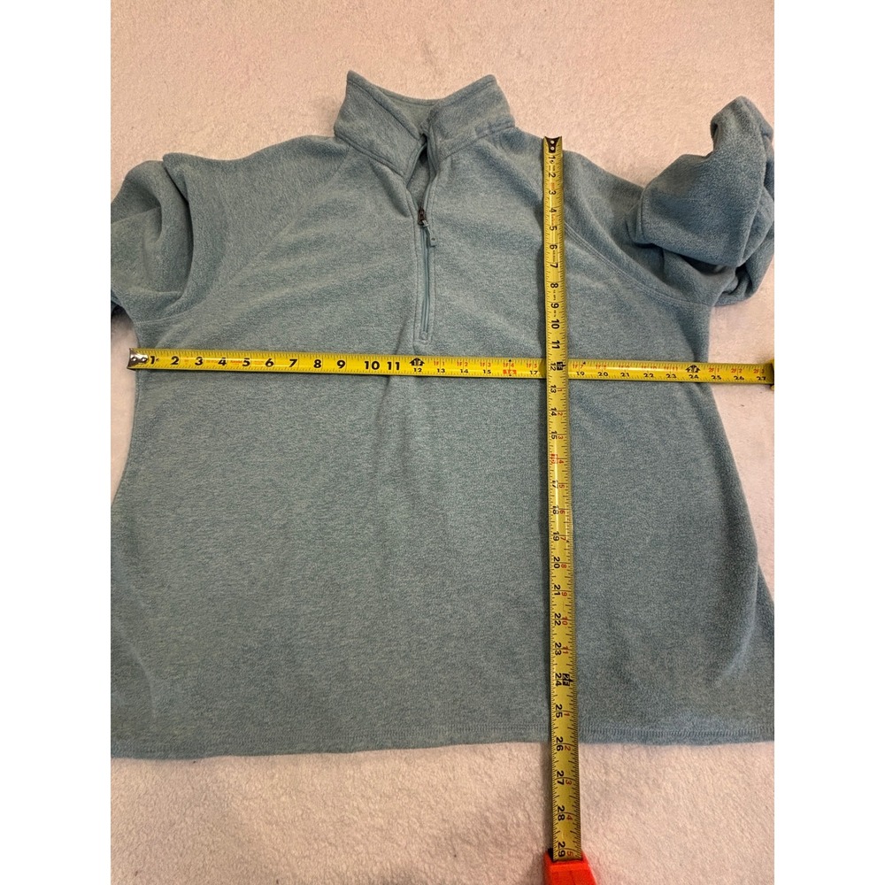 Eddie Bauer Womens XXL Light Blue‎ Heathered Fleece Quarter Zip Pullover Sweater - Picture 4 of 5